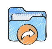 Illustrated shared folder badge.